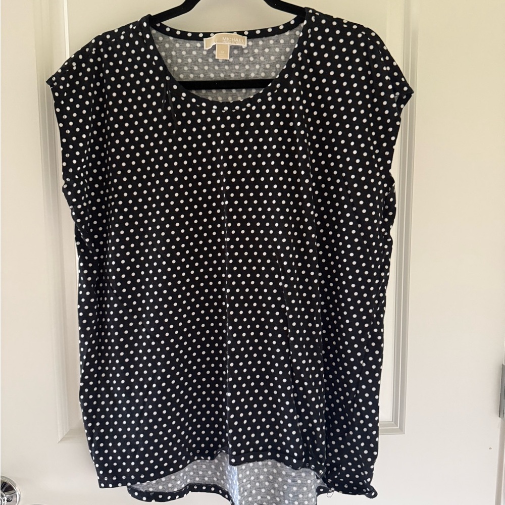 Michael Kors Black and White Polka Dot Blouse